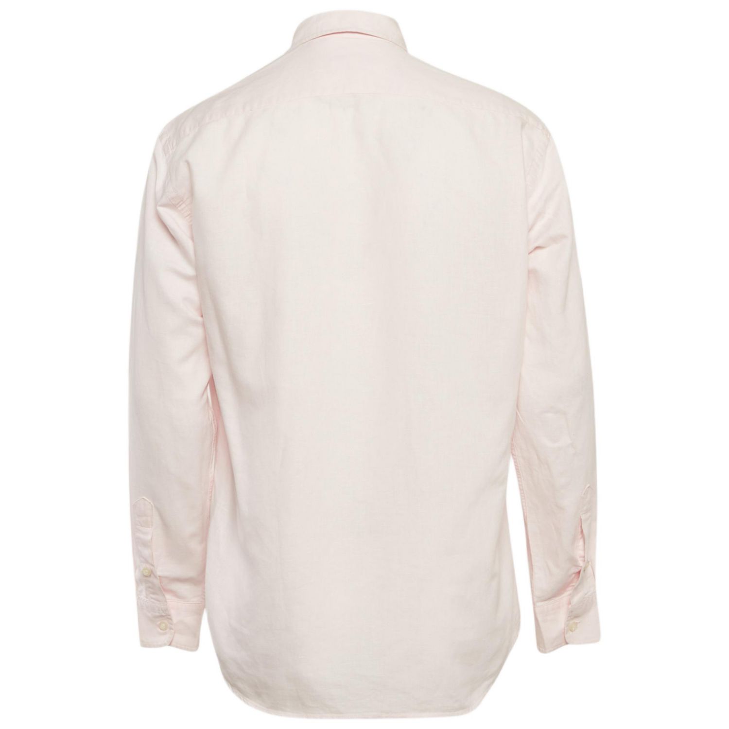 Men's Pink Linen Long Sleeve Shirt
