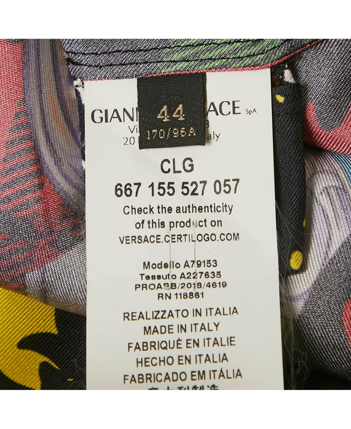 Pre-Owned Versace Women's Multicolor Printed Silk Shirt