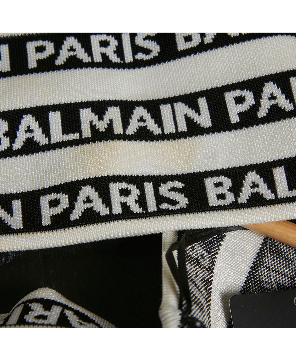 Pre-Owned Balmain Women's Logo All Over Knit Crossover Banded Top