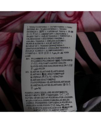 Women's Pink Stretch Knit Striped & Baroque Print Leggings