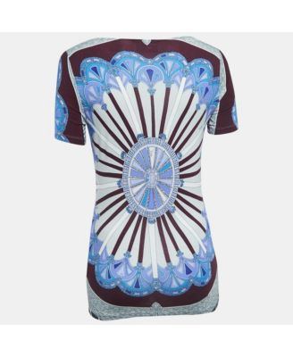 Women's Multicolor Print Knit Short Sleeve Top