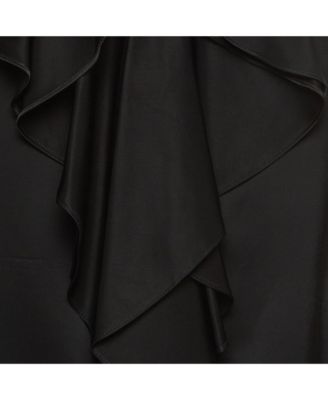 Women's Black Crepe Fringe Detail Sleeveless Top