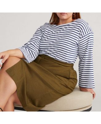 Plus Size Montauk Breton Stripe Bell Sleeve Top