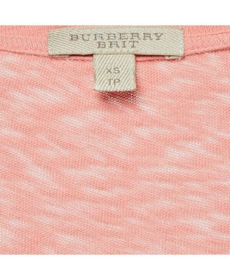 Women's Brit Check Sprayed Cotton Scoop Neck T-Shirt