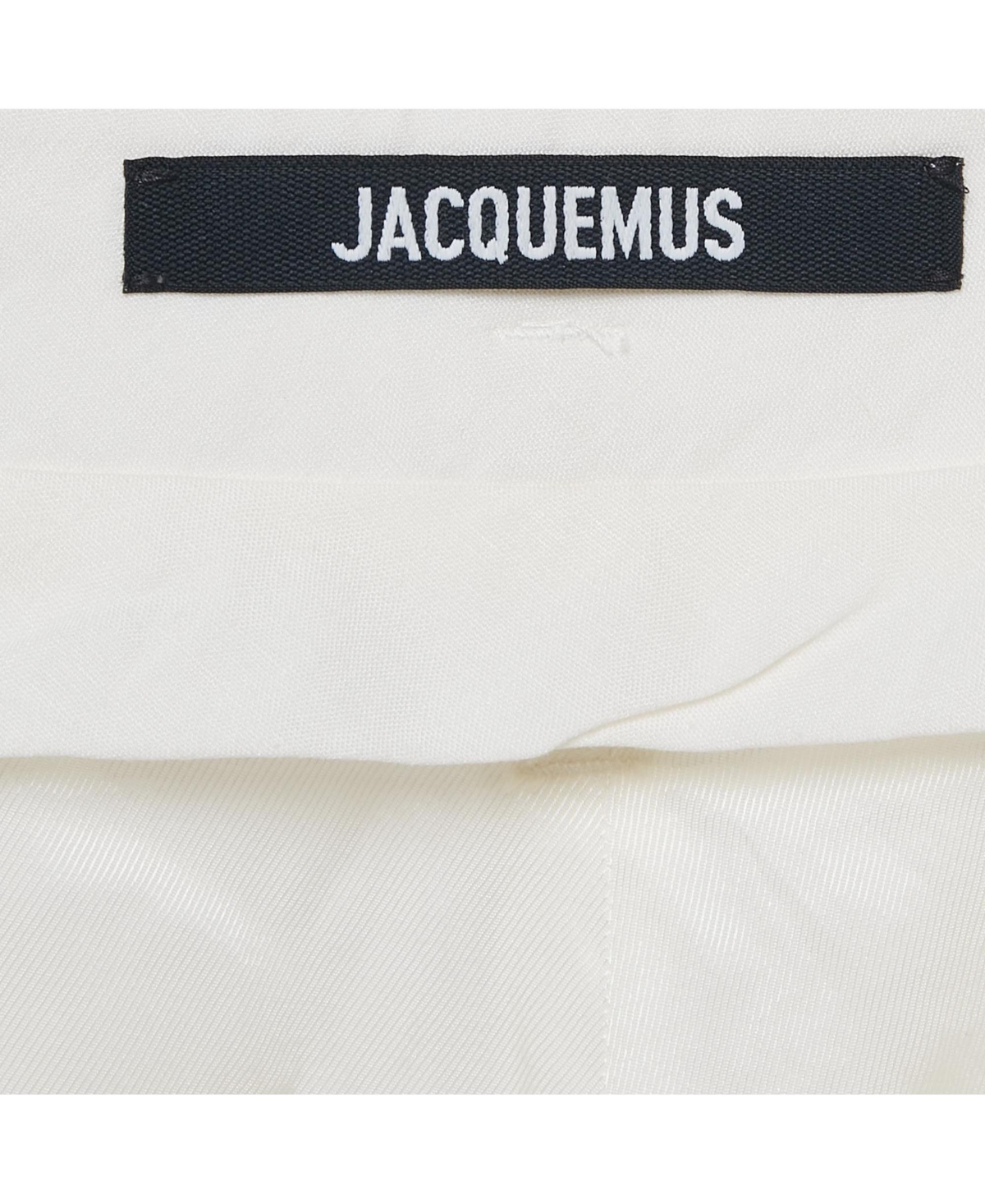 Pre-Owned Jacquemus Women's Off-White Linen Wide-Leg Cropped Pants
