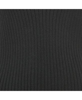 Women's Black Rib Knit Medusa Detail Tank Top