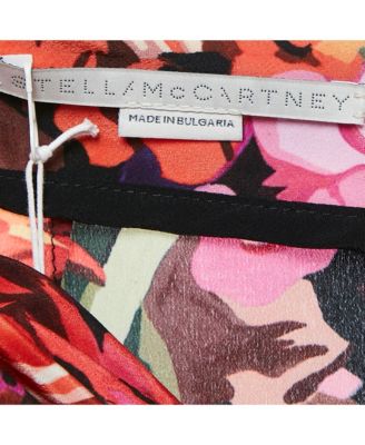 Women's Red Floral Print Silk Tie-Up Trousers