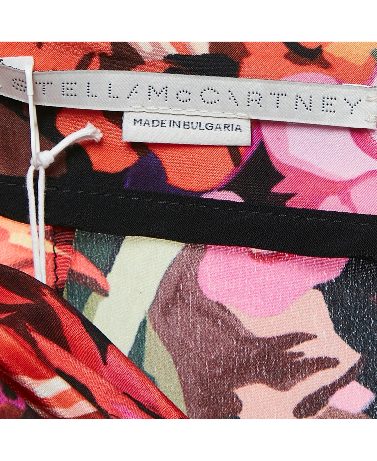 Pre-Owned Stella Mccartney Women's Red Floral Print Silk Tie-Up Trousers