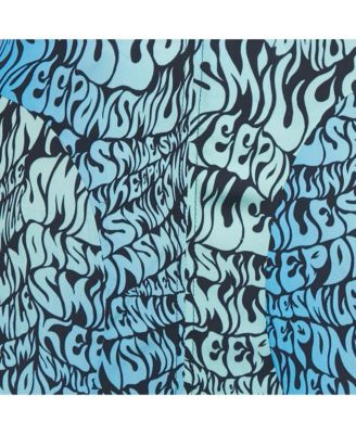 Women's Blue Printed Crepe De Chine Midi Skirt