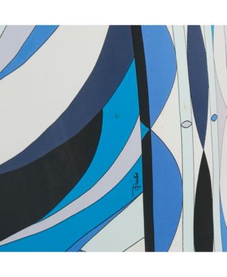 Women's Blue Printed Jersey Maxi Dress