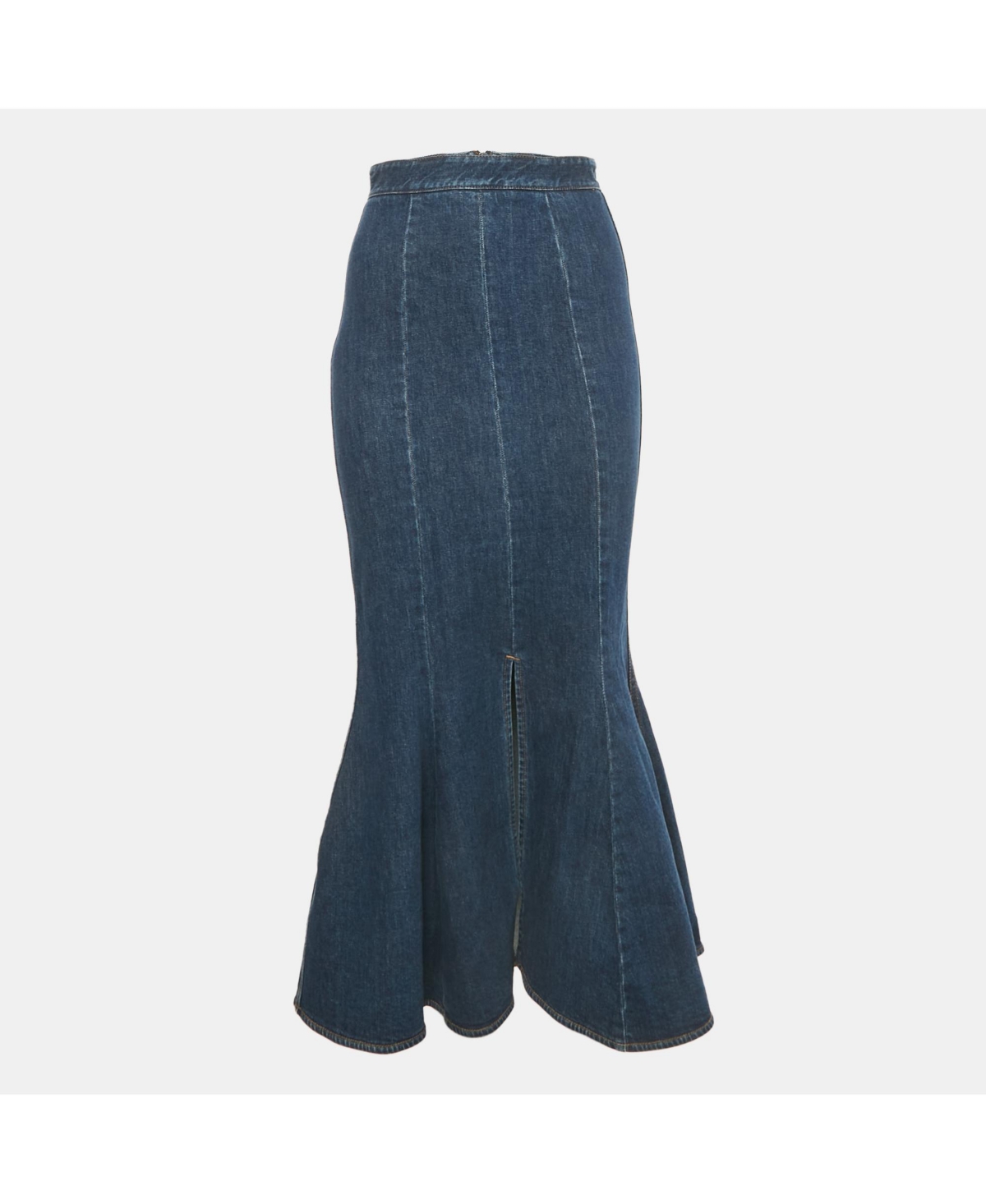Pre-Owned Stella Mccartney Women's Blue Denim Flared Maxi Skirt