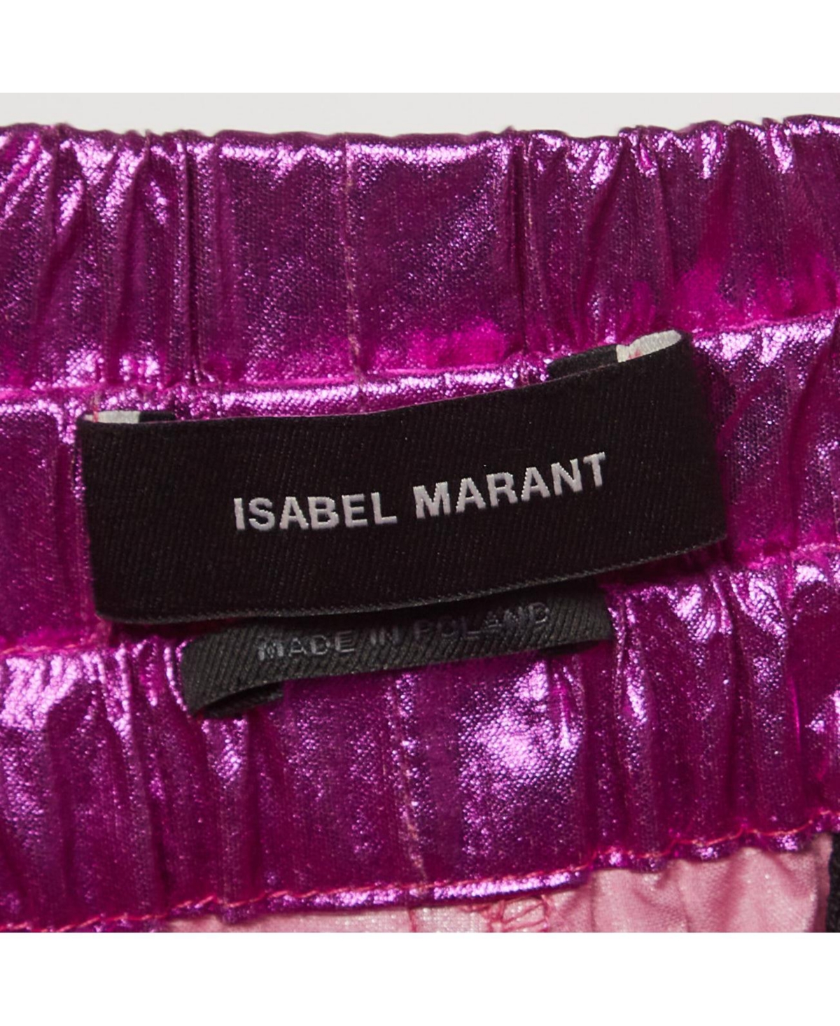 Pre-Owned Isabel Marant Women's Metallic Pink Cotton Carrot-Fit Galoni Trousers