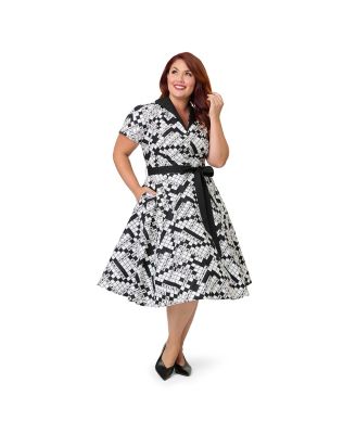 Plus Size 1950s Collared Dress