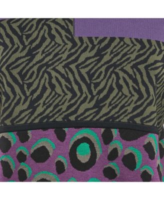 Women's Multicolor Animal Print Jersey Sweatshirt