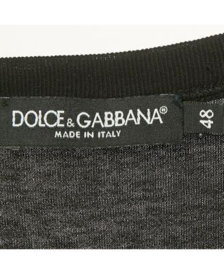 Men's Black Cotton Logo Plaque Detail V-Neck T-Shirt