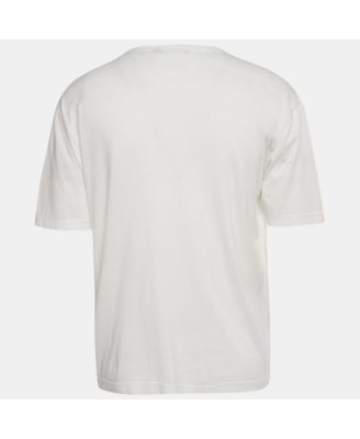 Men's White Logo Print Jersey Crewneck T-Shirt