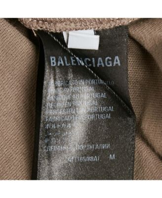 Men's Unisex Tan Brown Logo Embroidered Cotton T-Shirt