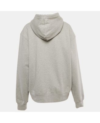 Women's Grey Logo Print Cotton Hoodie