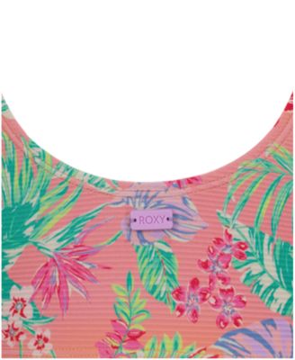 Girls' 7-16 Floral Printed Swim Top and Bottom, 2-Piece Set