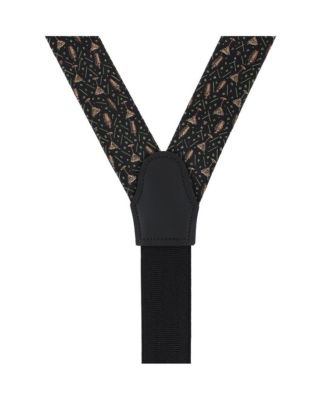 Men's Happy Hour Martini Fun Novelty Silk Button End Suspenders