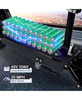 10-Inch Adult Foldable Electric Scooter with Dual Brakes & Auto Power-Off, 48V Motor for 20MPH & 25-Mile Range