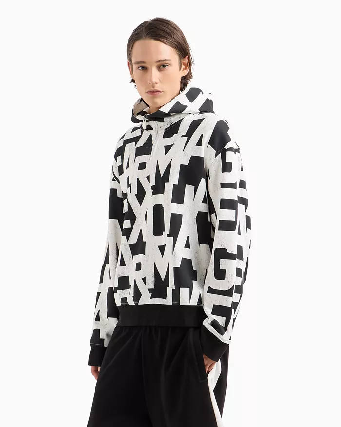 Men's Long Sleeve Logo Print Hoodie