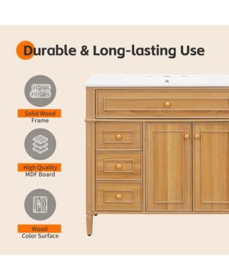 Bathroom Vanity with Sink Flip-Out Drawer 3 Drawers and Soft Close Doors