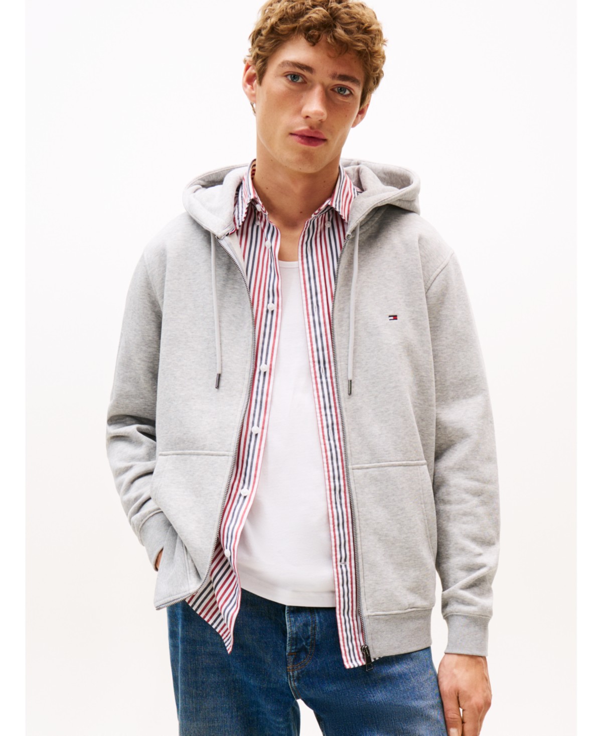 Мужские худи Tommy Hilfiger Men's Long Sleeve Zip-Front Flag Logo — фото 2