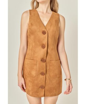 Women's Suede Vest Dress