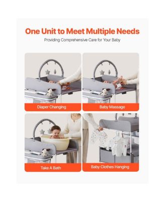 Foldable Baby Diaper Changing Station with Storage Drawers