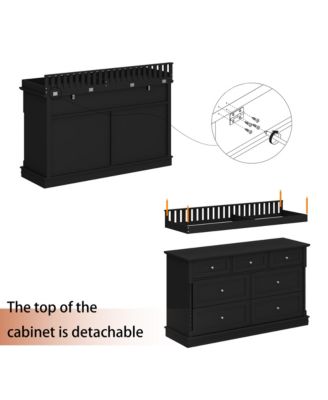 Changing Table with 7-Drawers, Guardrail Top, Anti-Tip Safety Feature