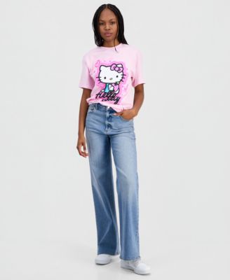 Juniors' Hello Kitty Graphic-Print Cotton T-Shirt