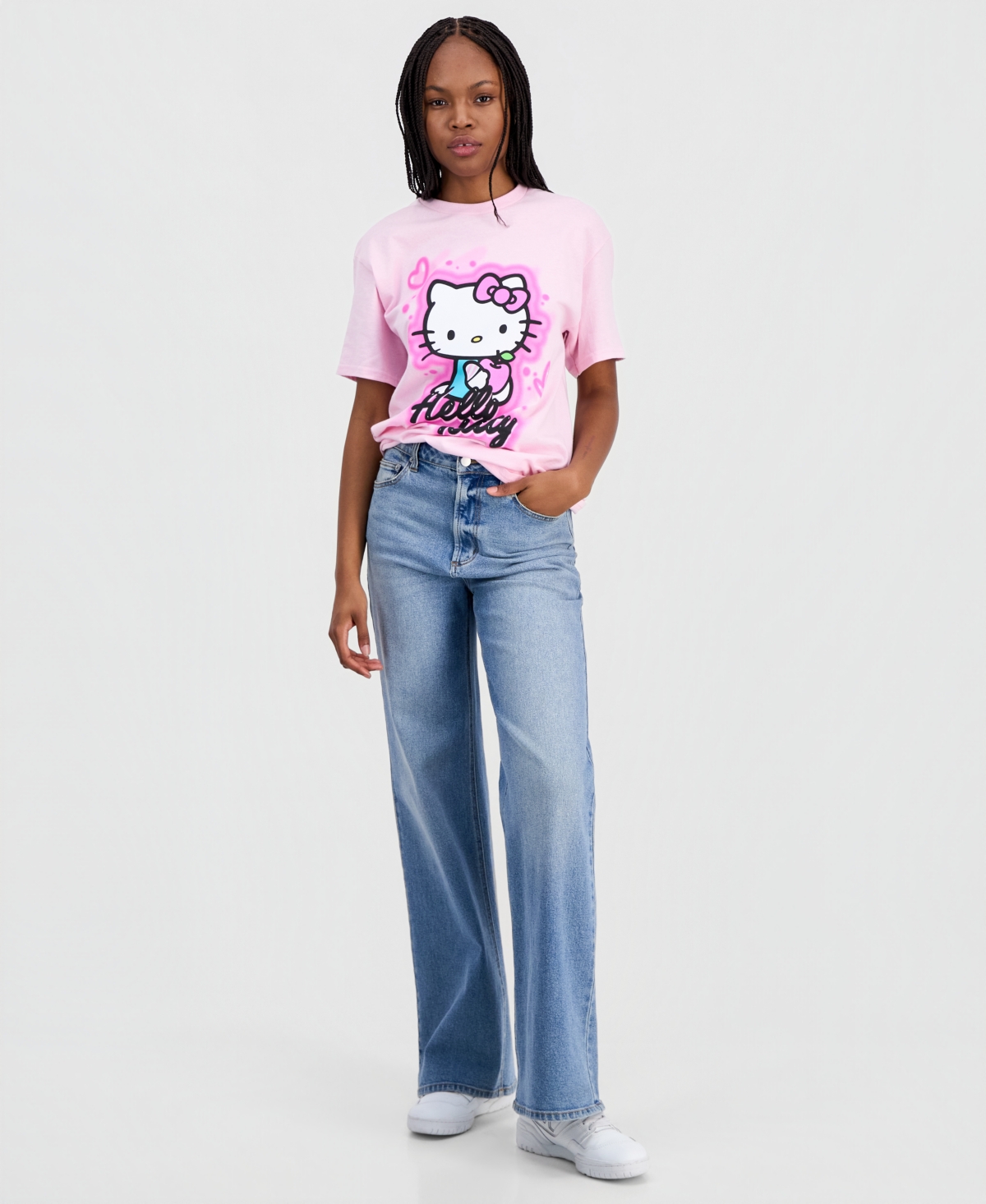 Sanrio Juniors' Hello Kitty Graphic-Print Cotton T-Shirt