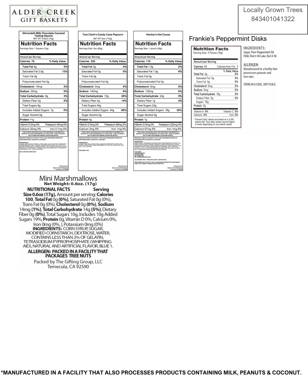 Alder Creek Gift Baskets Holiday Locally Grown Trees, 10-Pc.