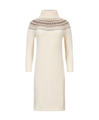 Women's Organic Long Sleeve Turtleneck Intarsia Sweater Dress