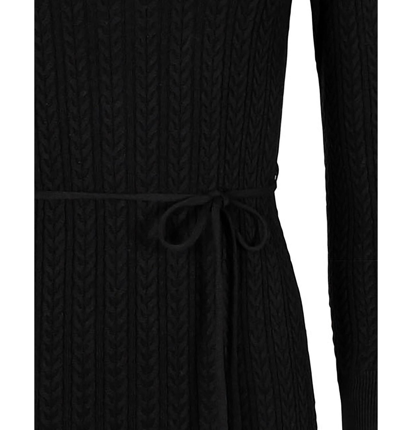 Женское платье Hope & Henry Organic Square Neck Cable Sweater Dress, цвет: Чёрный — фото 5