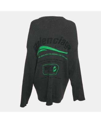 Women's Grey Printed Rib Knit Oversized Sweater