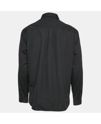 Men's Black Cotton Long Sleeve Shirt