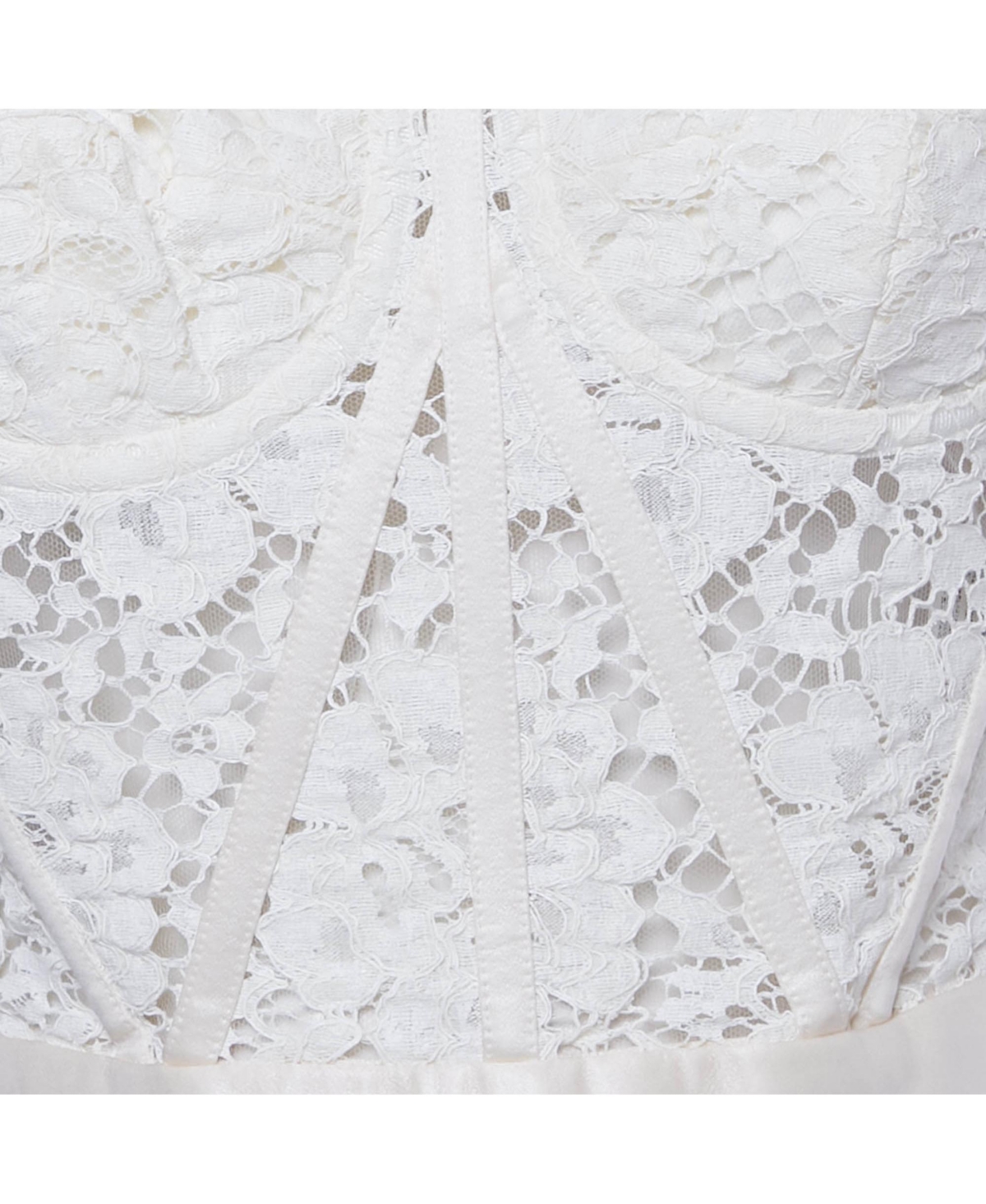 Pre-Owned Dolce & Gabbana Women's Off-White Lace Strapless Corset Crop Top