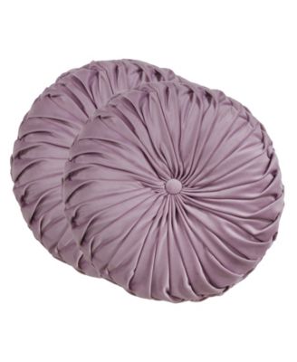 Round Velvet Pintucked Poly Filled 2-Pc. Decorative Pillow, 14" x 14"