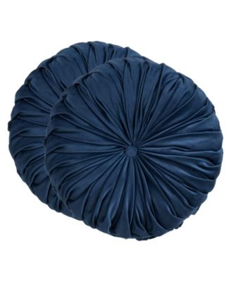 Round Velvet Pintucked Poly Filled 2-Pc. Decorative Pillow, 14" x 14"