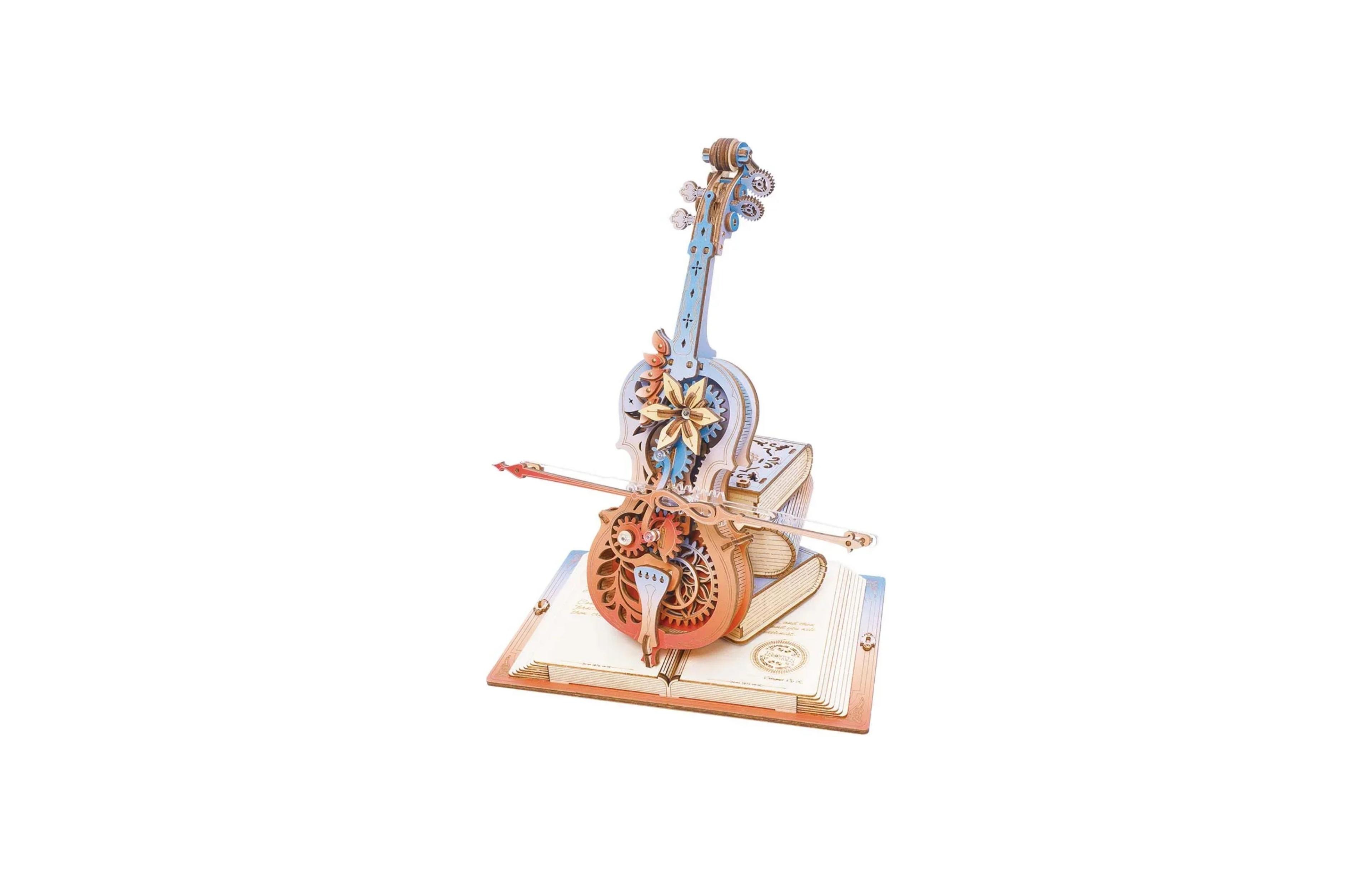 Robotime 3D Puzzles, Symphony of Gorgeous Dreams Music Box Model with 199PCS, Unique Music Gift for Kids Adults, Multicolored, 8.1"7.3"23.5&