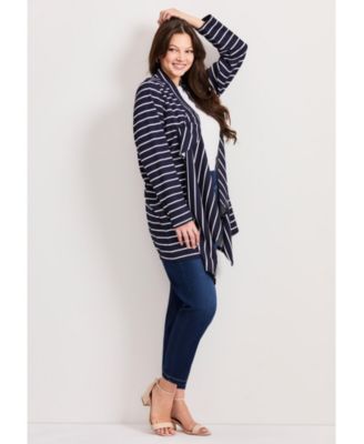 Women's Striped Cascade Cardigan