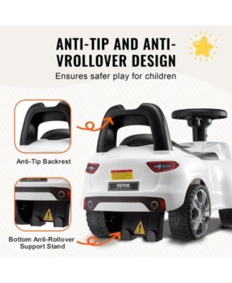 Ride On Push Car for Toddlers 1-3, Sit-to-Stand Racer with Music Wheel & Under-Seat Storage, Ride Toy for Boys Girls White