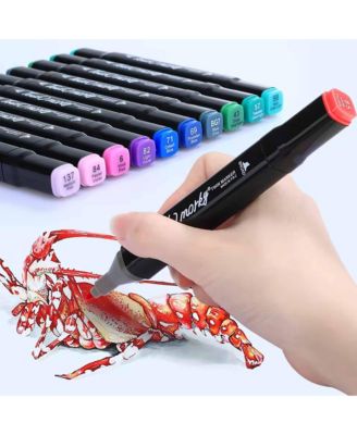 12 Colors Commercial Gray Series Alcohol Markers, Dual Brush Tip Art Markers for Book Painting and Card Making, Perfect for Adults, Kids