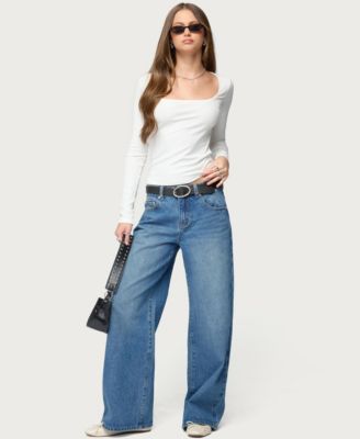 Women's Zandra Square Neck Ribbed Top