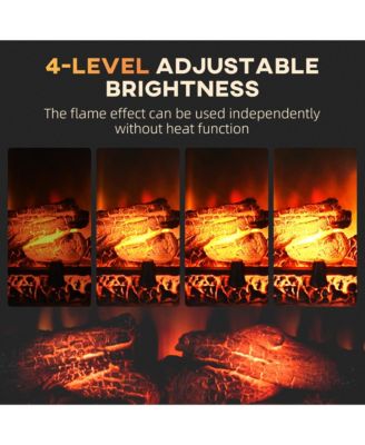 27" 1400W Electric Fake Flame Fireplace Insert Space Heater w/ Remote