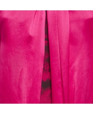 Women's Pink Printed Silk And Cotton Silk Top