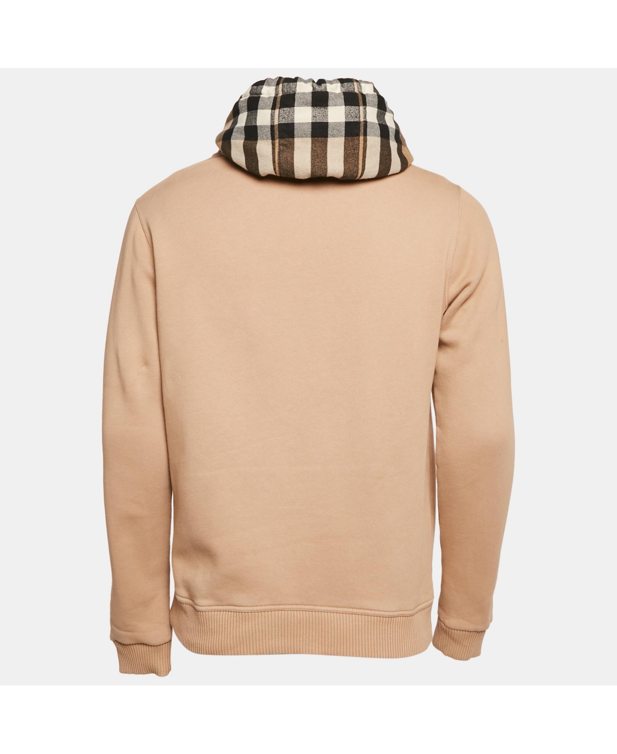 Pre-Owned Burberry Women's Beige Logo Applique Cotton Knit Zip-Up Hoodie