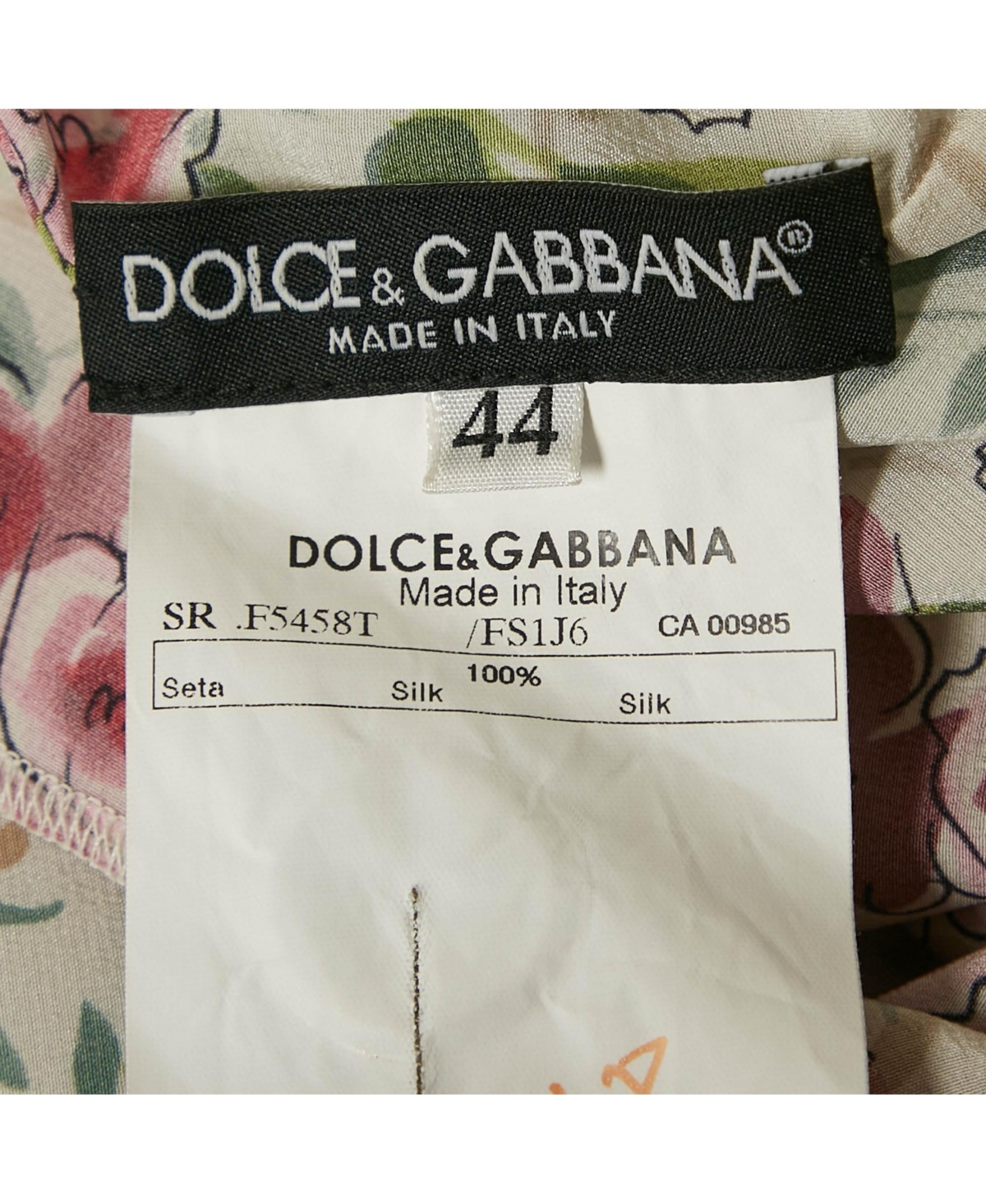 Pre-Owned Dolce & Gabbana Women's Pink Floral Print Silk Short Sleeve Shirt